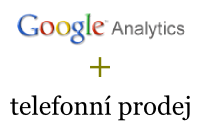 Google Analytics logo a text telefonní prodej, ilustrace