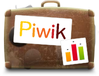 Kufr s nálepkou Piwik, ilustrace